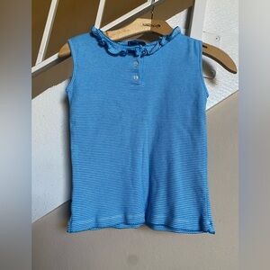 Oscar de la Renta Kids Blue Striped Tank Top 100%. Cotton